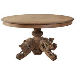 Late 19th Century Oak Antique French Hunt Table - French Renaissance Period