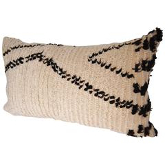 Custom Pillow Cut from a Hand-Loomed Wool Moroccan Beni Ouarain Rug