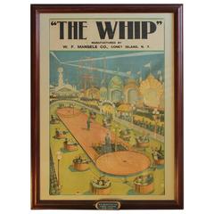 Early 20th Century Original Coney Island "The Whip" Poster