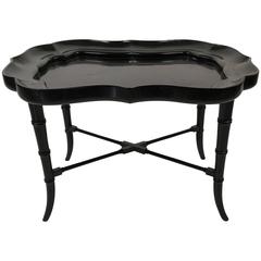 Black Lacquered Tray Top Coffee Table