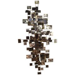Large Brass 1969 Abstract Curtis Jere Wall Sculpture