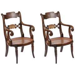 Pair of English Regency Over-Scaled Mahogany Armchairs, circa 1820 2