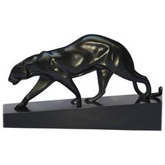 Walking Panther Art Deco Bronze Sculpture by Maurice Prost, 1925 Large Model