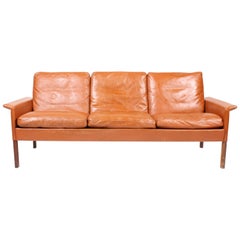 Hans Olsen Sofa in Patinated Leather