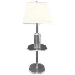 Chic 1970s Lucite Floor Lamp with Integrated Table 3