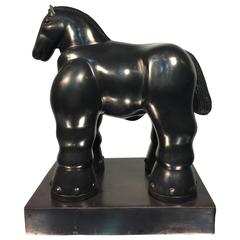 After Fernando Botero Bronze Trojan Horse Sculpture
