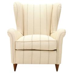 Italian High Back Armchair, 1950s