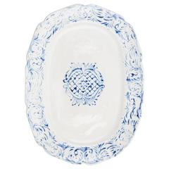 Hand-Painted Blue and White Tribal Platter