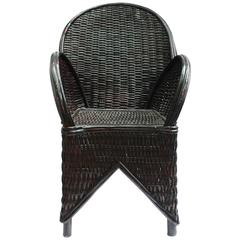 Black Wicker Chair Handmade in Morocco