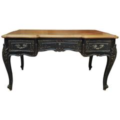 Louis XV Style French Solid Oak Desk, circa 1950 12