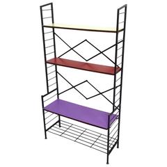 Iron Ètagerè with Wooden Shelves, 1960s 12