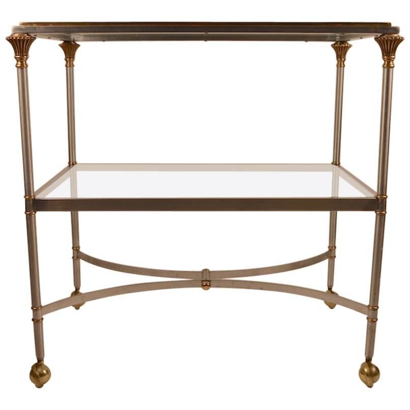 Steel and Brass Serving Cart Attributed to Maison Jansen