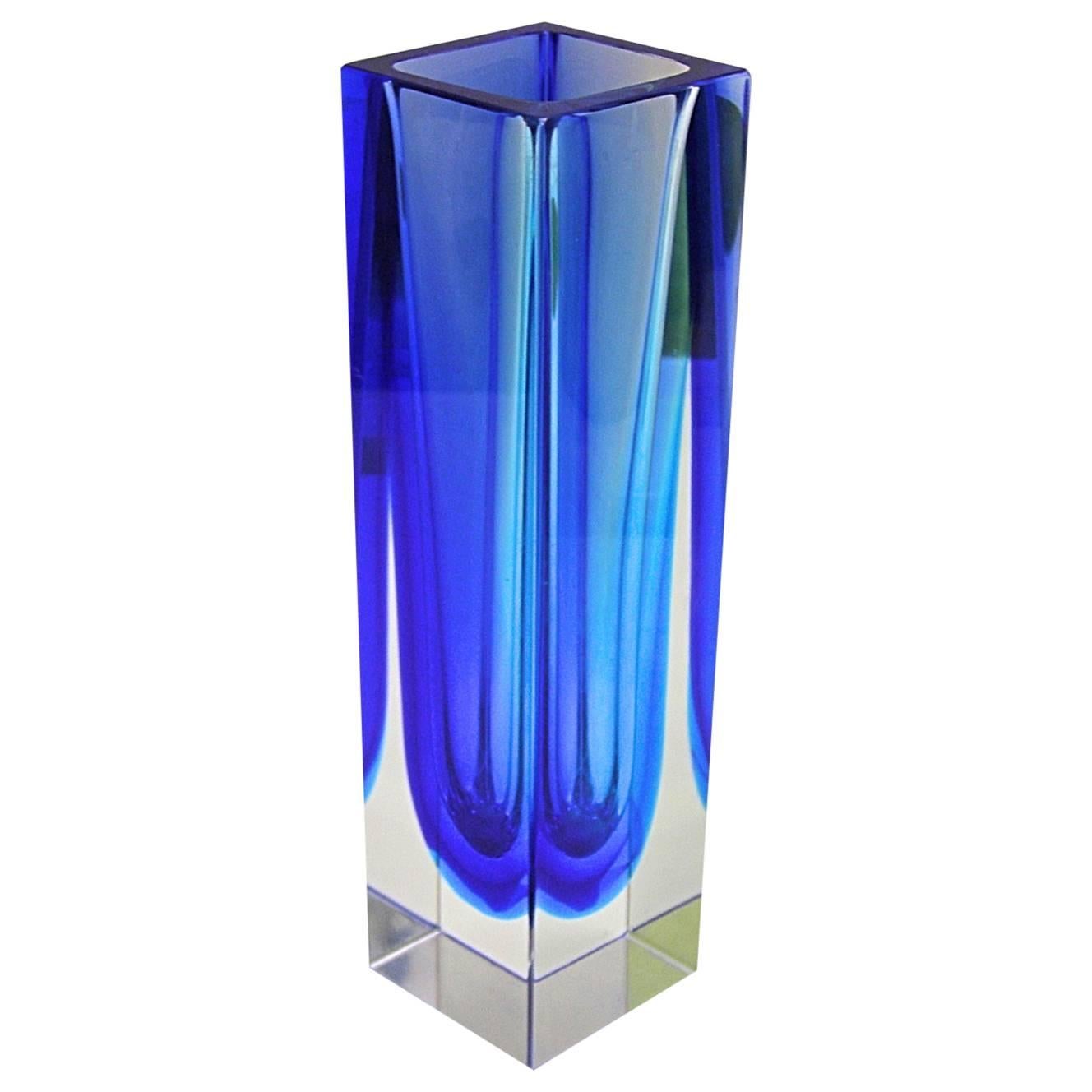 Mandruzzato Double Sommerso Murano Glass Vase