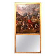 Ungewöhnlicher französischer Louis-XVI-Trumeau-Spiegel aus dem 18.