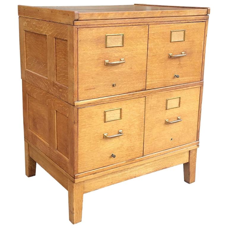 MidCentury English Oak Modular File at 1stDibs