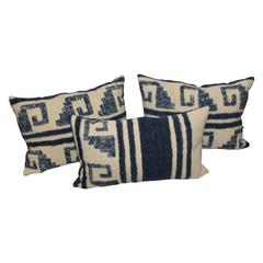 Group of Three Alpaca Indian Weaving Pillows