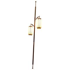 1950s Danish Fiberglass Three-Way Extension/Tension Pole Lamp