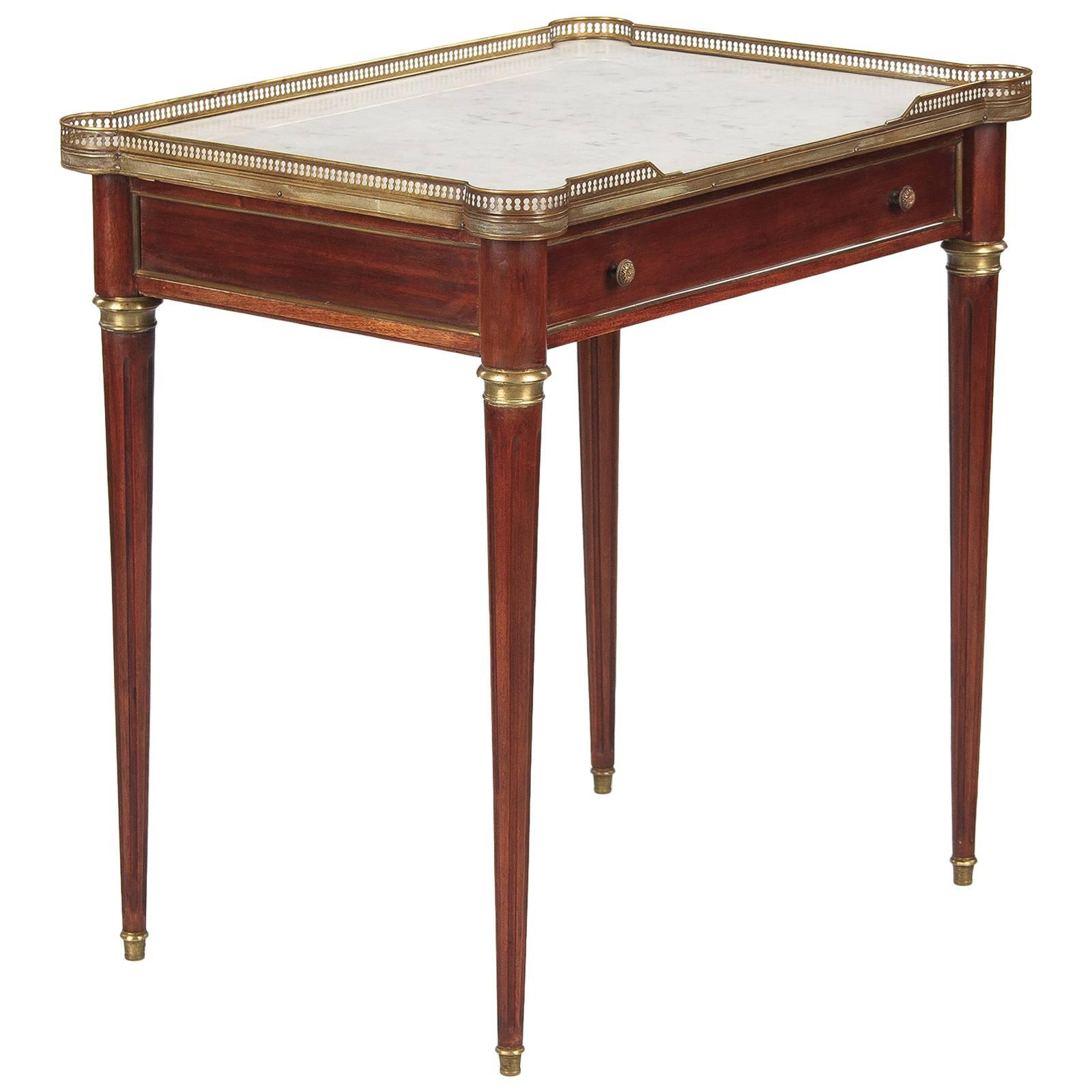 Louis XVI Style Marble-Top Rosewood Side or Serving Table, 1900s
