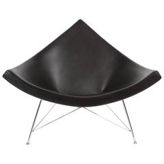 Coconut Chair by George Nelson in Brown Leather