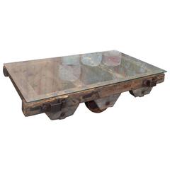 Coffee Table, Old Wagon of French Coal Mine