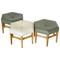 Set of Three Heritage Hexagon Stools
