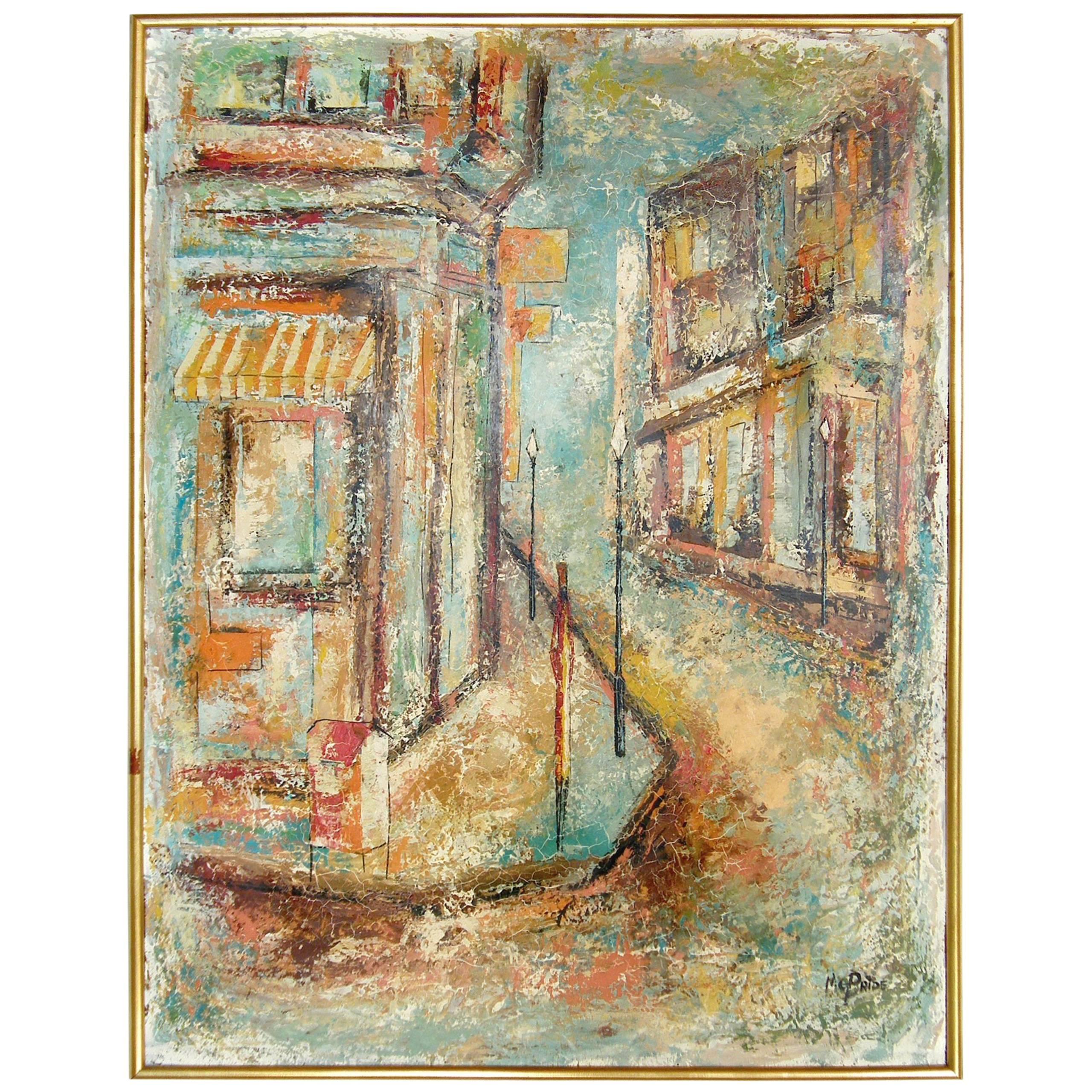 Abstract New Orleans French Quarter Painting Chicago Artist William McBride Jr