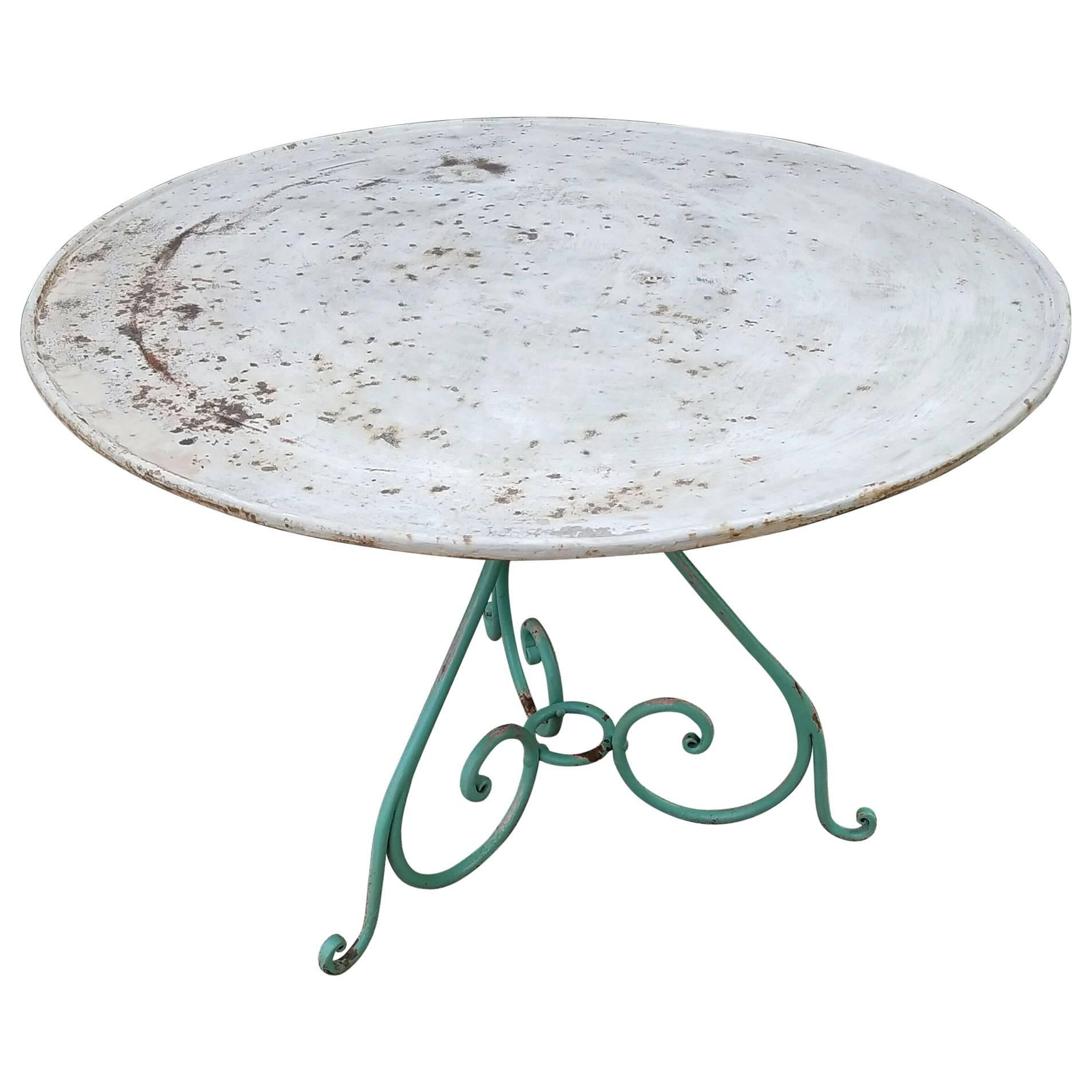 Antique French Iron Bistro Table For Sale