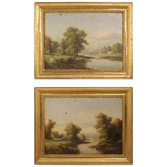 19th Century Pair of French Paintings Depicting Landscape
