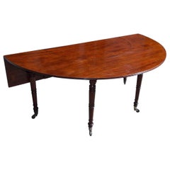 English Mahogany George III Demilune Social Wine Table, Circa 1780