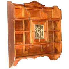 Arts and Crafts Oak Wall Hanging Bookcase Attributed to B Talbert