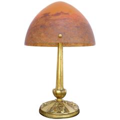 Art Deco Table Lamp Signed Muller Freres Luneville 7