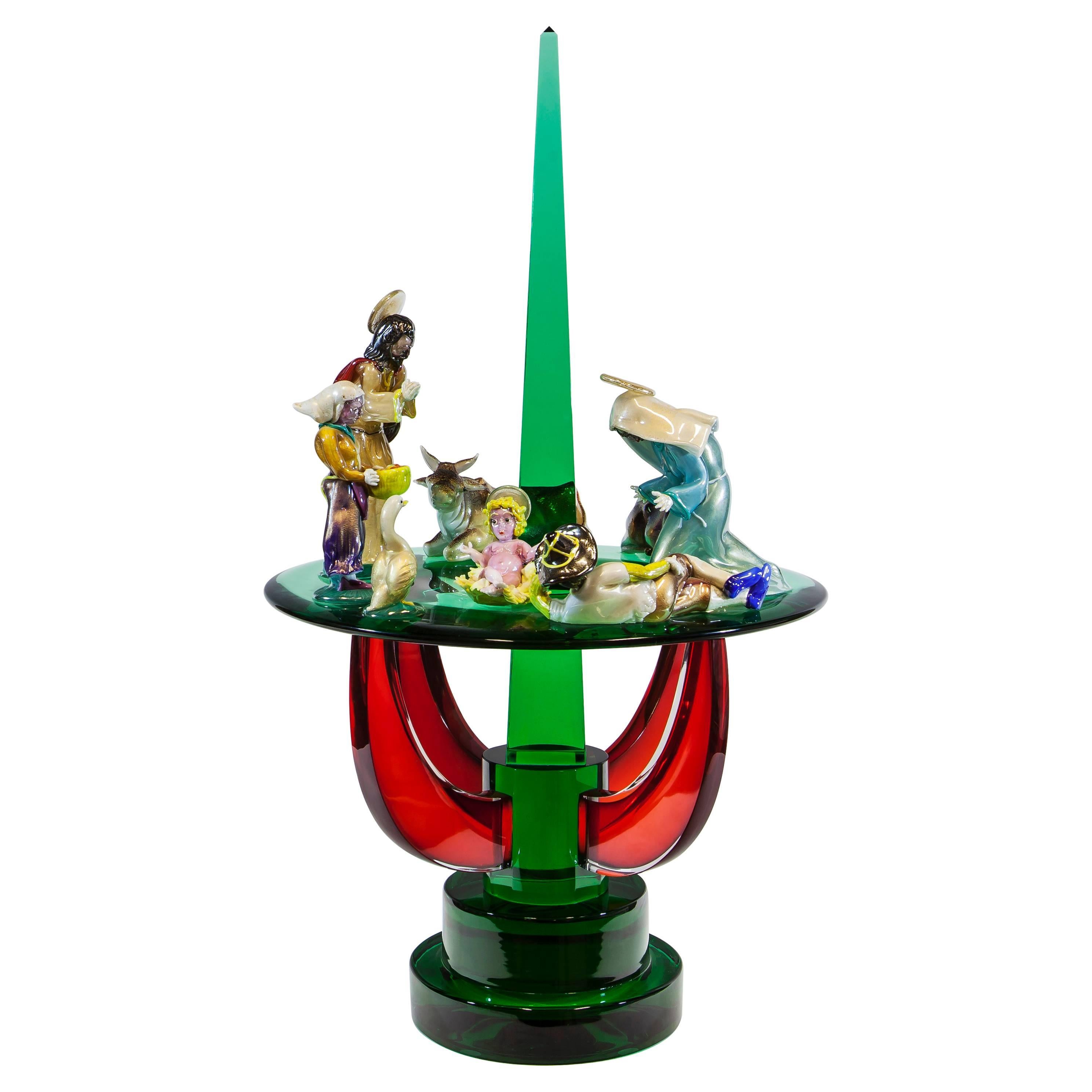 One of a Kind Modern Design Murano Glass Crib by Pino Signoretto For Sale