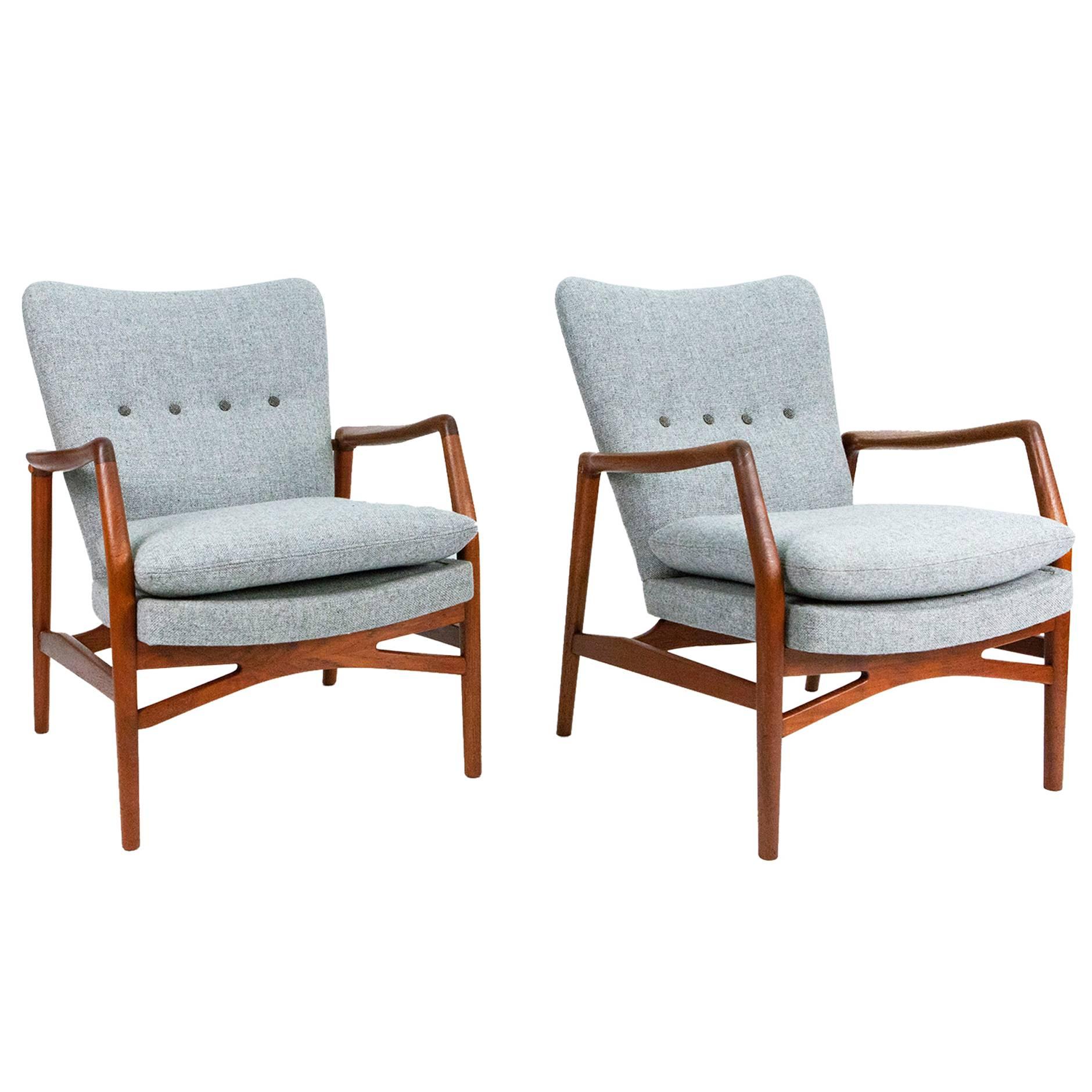 Kurt Olsen Model 215 Teak Lounge Chairs, 1954