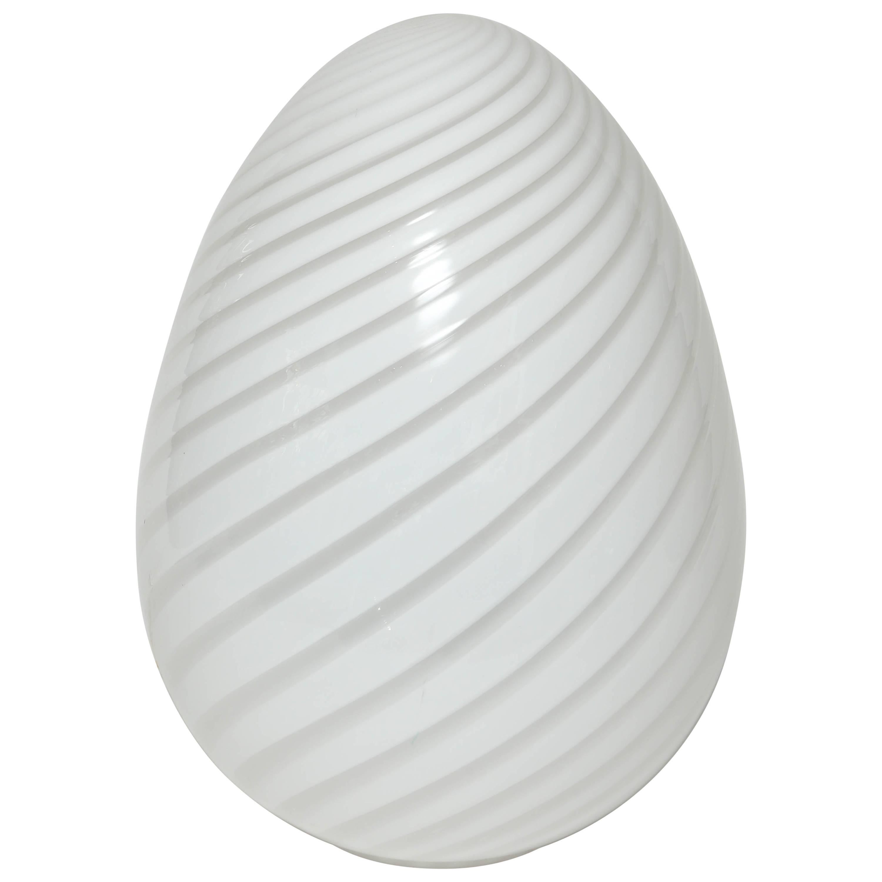 Mid-Century Modern Italian Murano Glass Vetri Egg Table Lamp Venini Style For Sale