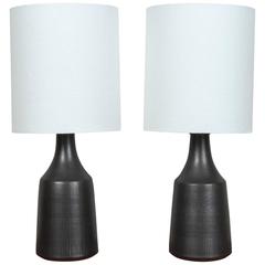 Pair of Black "Classic" Lamps by Victoria Morris 3