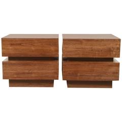 Pair of Small Stacked Box Nightstands by Lawson-Fenning 3