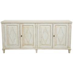 Large Antique Swedish Gustavian Painted Sideboard 19th Century