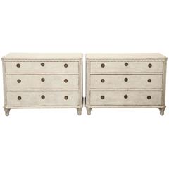 One Antique Swedish Painted Gustavian Chest, Late 19th Century