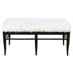 Gio Ponti Inspired Bench in Natural Sheepskin 3