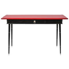 Numbered Limited Edition Console Table with Leather Top and Silver Mounts