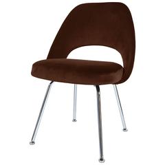 Saarinen Executive Armless Chair in Espresso Brown Velvet 6