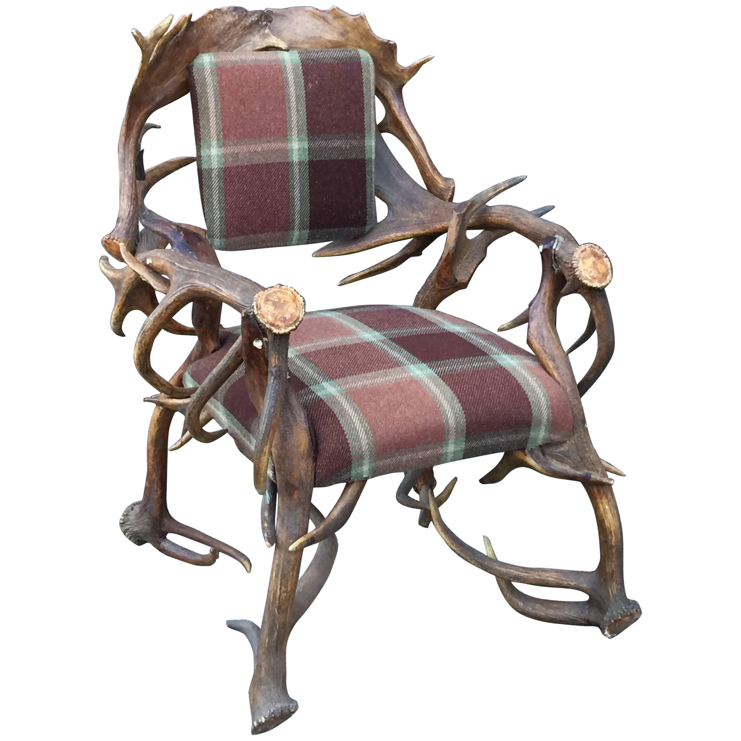 Scottish Red Deer Horn Armchair For Sale