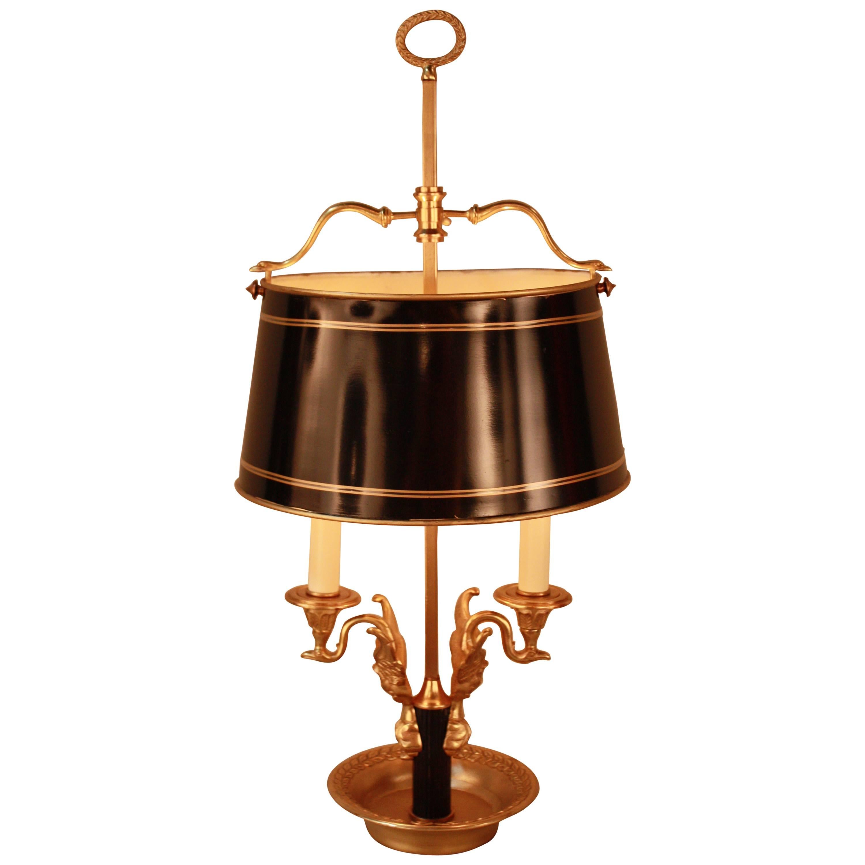  French Empire Style Bronze Bouillotte Lamp