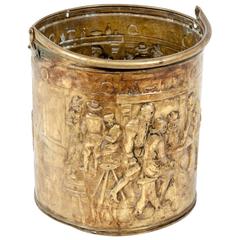 Antique English Brass Log or Ash Bucket at 1stDibs | brass ash bucket, vintage  copper ash bucket, antique brass ash bucket