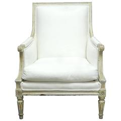 Fauteuil Bergère Marquise du 19ème siècle de style Louis XV