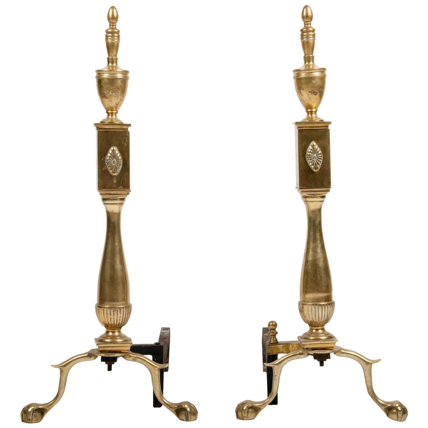 Vintage Brass Andirons