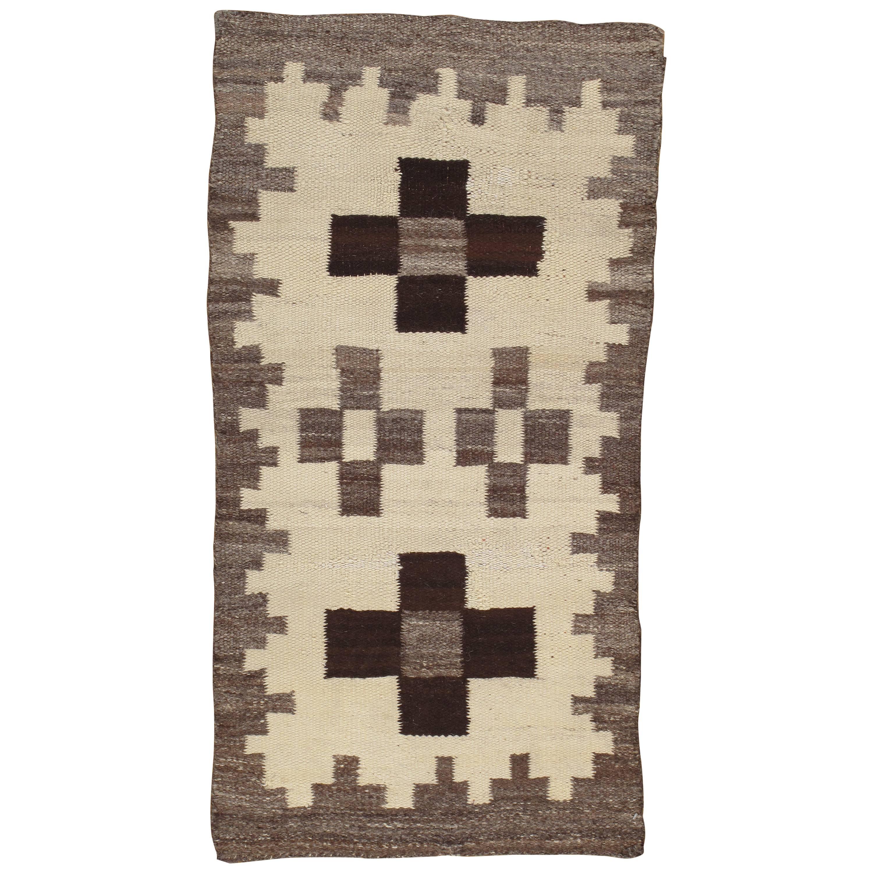 Antique Navajo Rug, Wool Beige Oriental Rug, Handmade Navajo Rug