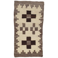 Antique Navajo Rug, Wool Beige Oriental Rug, Handmade Navajo Rug