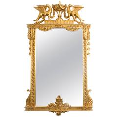 Beautiful Decorative Swedish Carved Giltwood Mirror