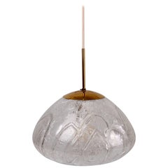 Large & Elegant German Mid Century Murano Ice Glass Round Globe by Doria 1960s